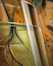 Load image into Gallery viewer, Surreal nostalgic painting by Florencia Degraf featuring vibrant colors and abstract plant motifs