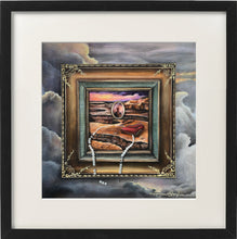 Load image into Gallery viewer, Framed artistic pearl landscape painting by Florencia Degraf showcasing a surreal scene with clouds and pearls
