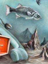 Load image into Gallery viewer, Detailed acrylic painting by Florencia Degraf featuring underwater art with a fish and surreal landscape