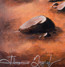 Load image into Gallery viewer, Acrylic painting by Florencia Degraf featuring a smooth stone on an earthy background, ideal for Timeless Gallery art