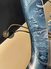 Load image into Gallery viewer, Surrealist painting The Fly by Florencia Degraf with intricate landscapes in shades of blue
