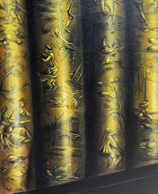 Load image into Gallery viewer, Acrylic painting depicting Toile de Jouy art painting with intricate gold and black patterns
