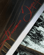 Load image into Gallery viewer, Close-up of Florencia Degraf's signature on a Toile de Jouy surreal art painting
