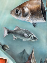 Load image into Gallery viewer, Acrylic painting featuring fish and underwater elements by Florencia Degraf underwater art
