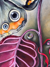 Load image into Gallery viewer, Surreal butterfly painting by Florencia Degraf showcasing vibrant colors and intricate details

